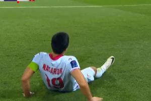 战斗至死！黎巴嫩vs塔吉克，球员小腿抽筋自己挪动身体离场